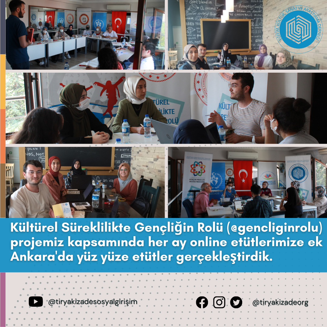 Kültürel Süreklilikte Gençliğin Rolü projemiz kapsamında her ay online etütlerimize ek olarak Ankara'da yüz yüze etütler gerçekleştirdik. 