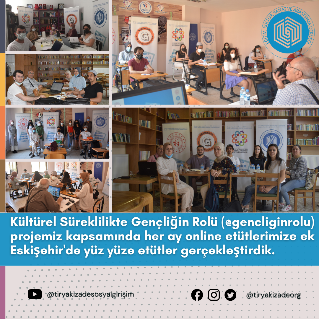 Kültürel Süreklilikte Gençliğin Rolü projemiz kapsamında her ay online etütlerimize ek olarak Eskişehir'de yüz yüze etütler gerçekleştirdik.